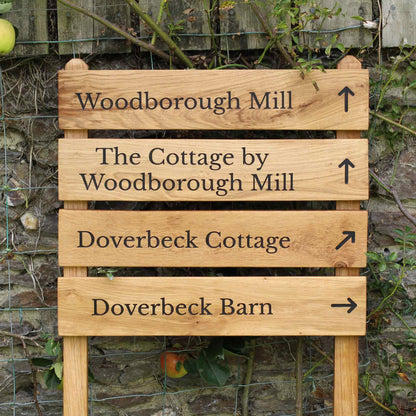 Ladder Tiered Wide Slatted Wooden Sign