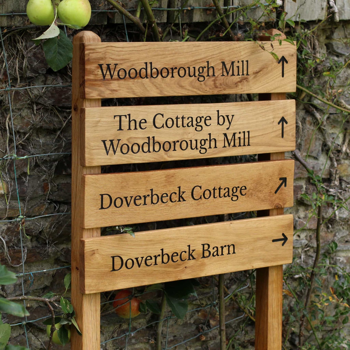 Ladder Tiered Wide Slatted Wooden Sign