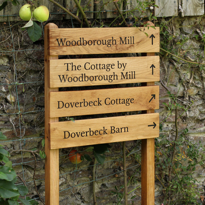 Ladder Tiered Wide Slatted Wooden Sign