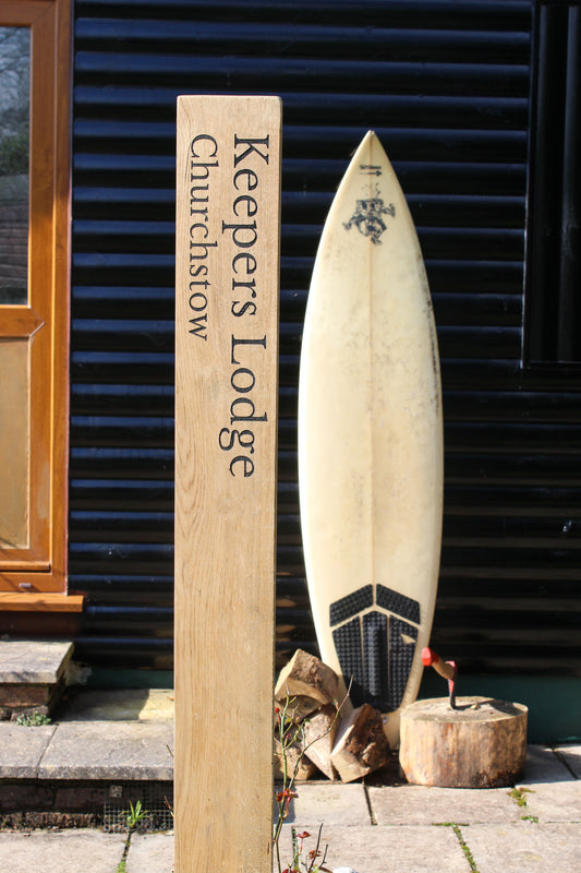 Solid Oak Wide and Tall Sign Post