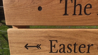 Ladder Tiered Wide Slatted Wooden Sign