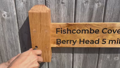 Personalised Directional Oak House Sign
