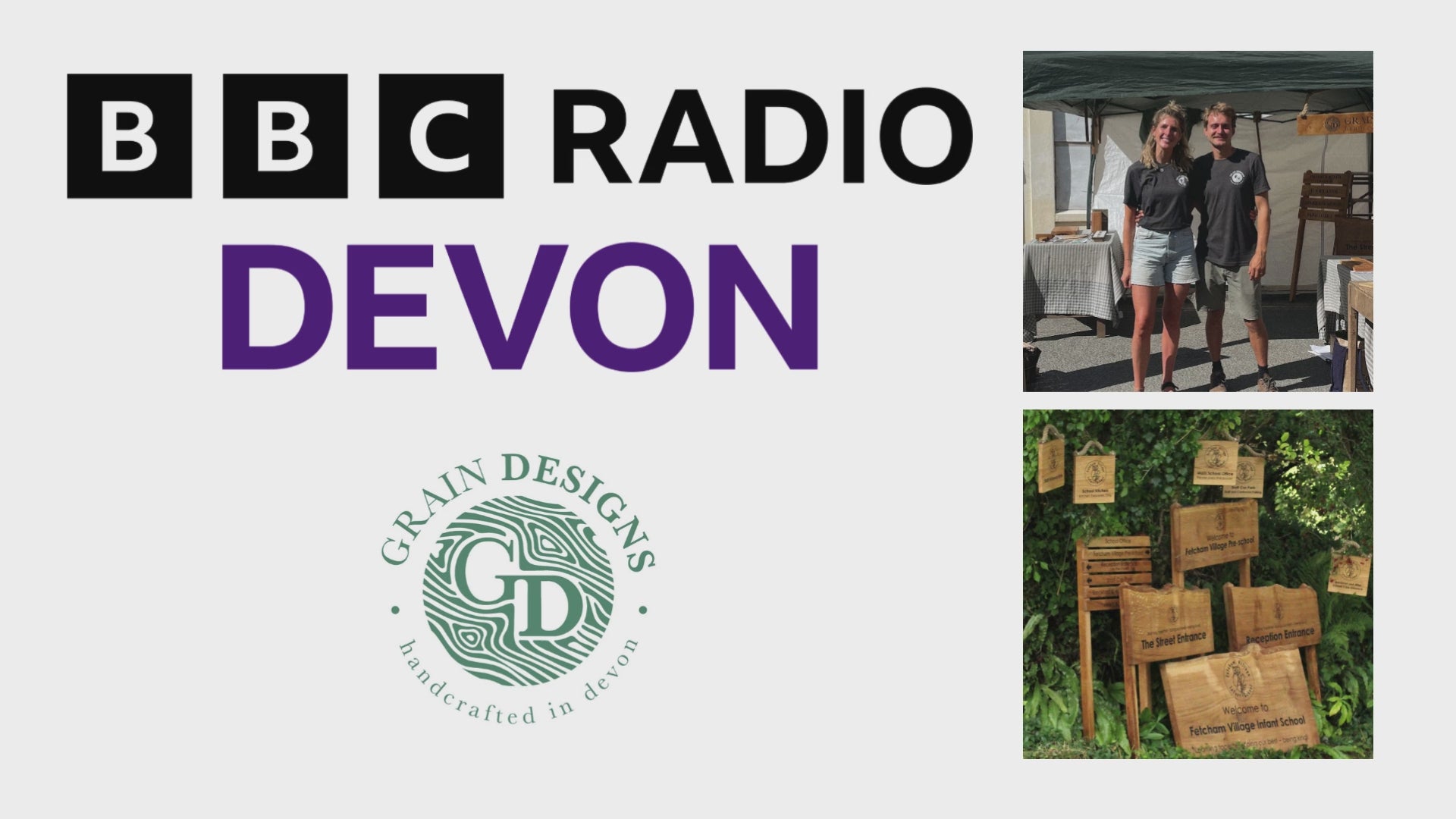 Load video: Static video with bbc radio devon logo and our our logo