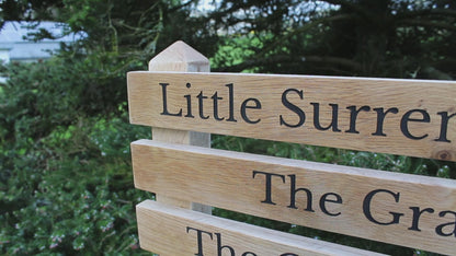 Ladder Tiered Thin Slatted Wooden Sign