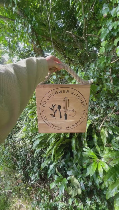 Engraved Commercial Shop Hanging Sign