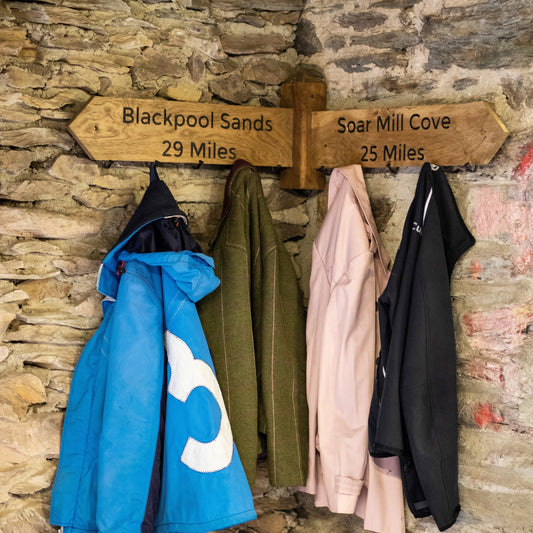 Personalised Oak Footpath Style Corner Coat Rack