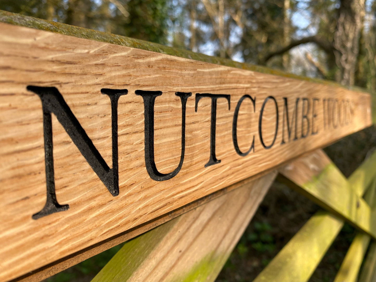 Classic Engraved Wooden Gate Sign