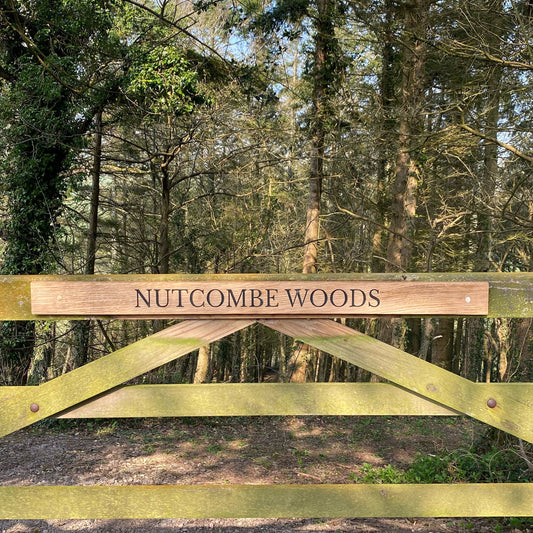 Classic Engraved Wooden Gate Sign