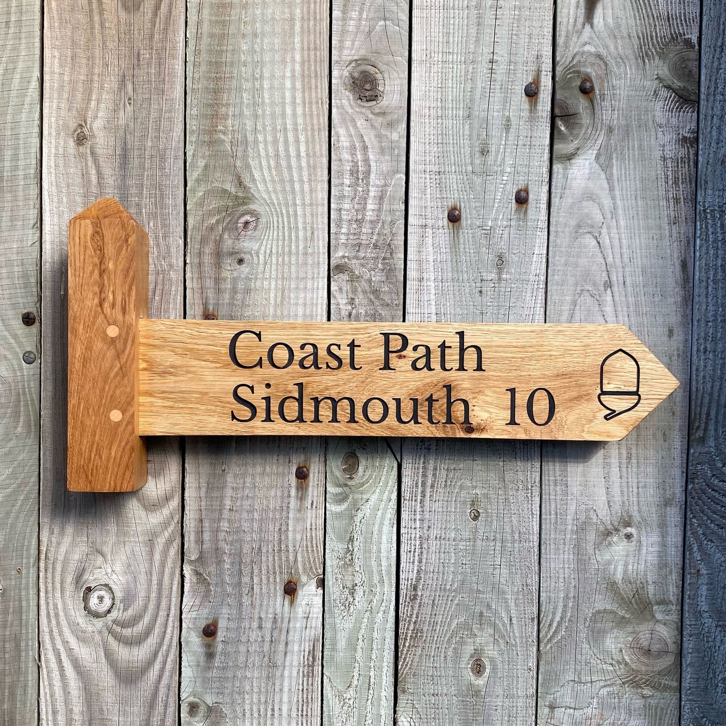 Personalised Directional Oak House Sign