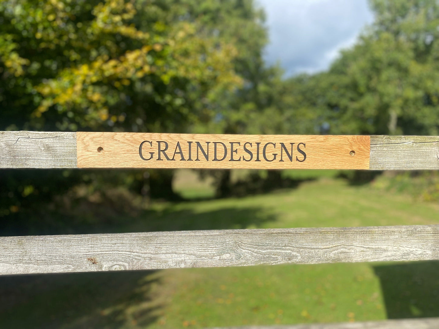 Classic Engraved Wooden Gate Sign