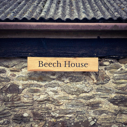 Rustic Bespoke Wooden Hanging Sign with Hessian Rope