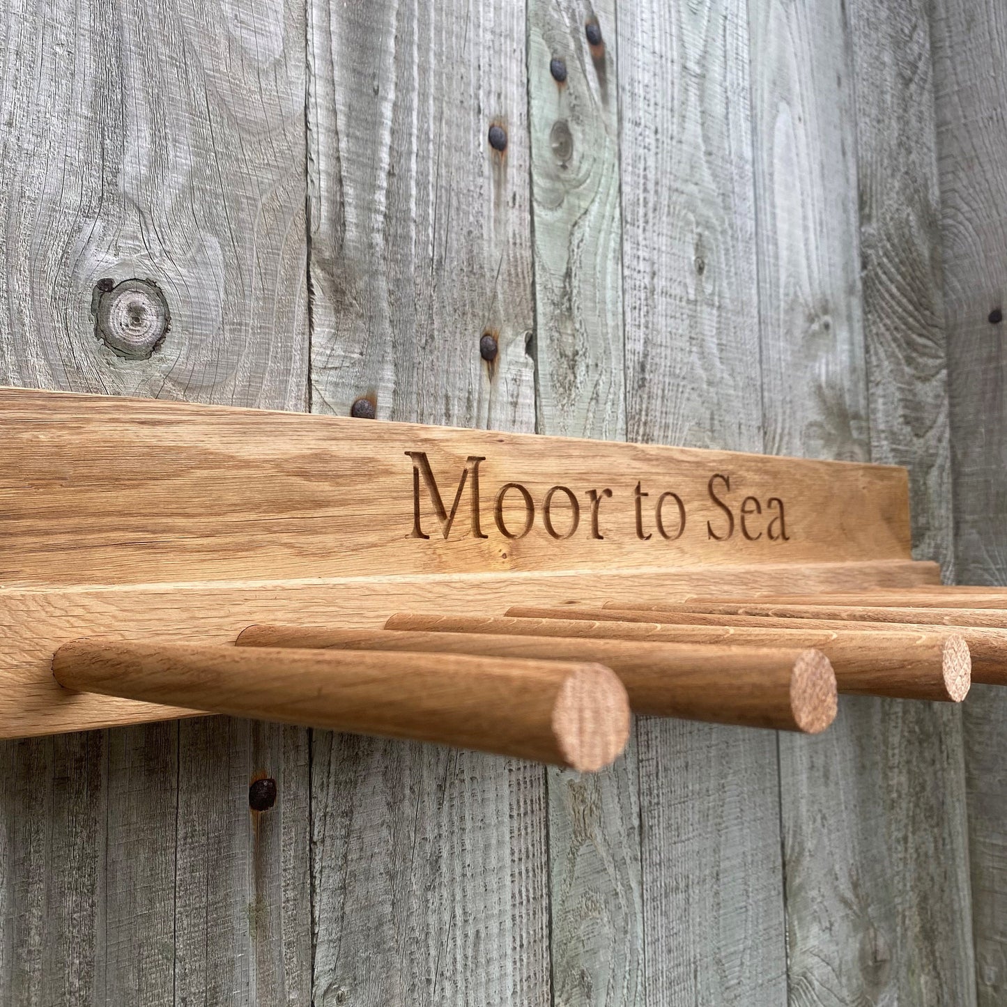 Classic Wooden Engraved Boot Rack