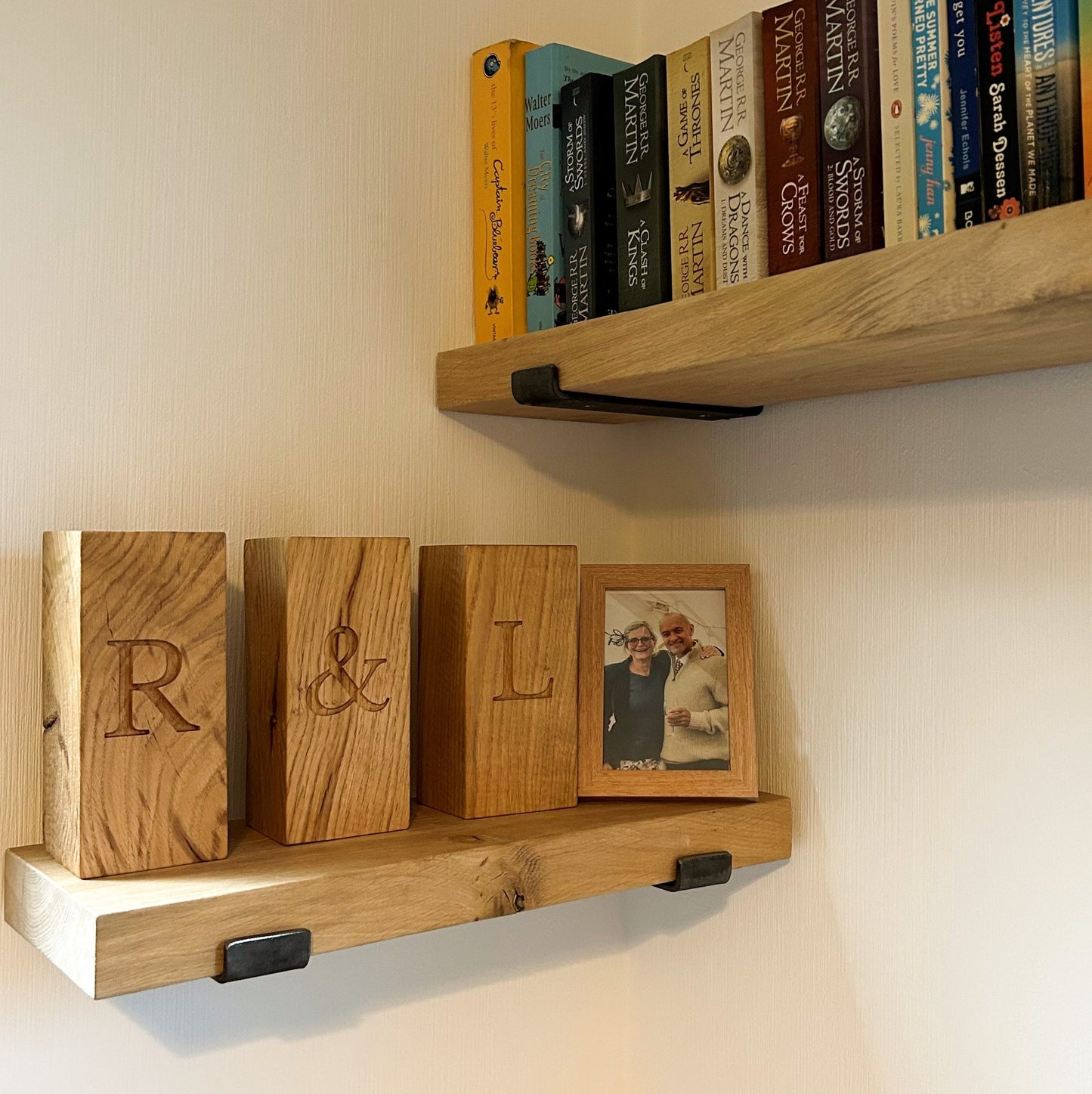 Personalised Oak Book Ends