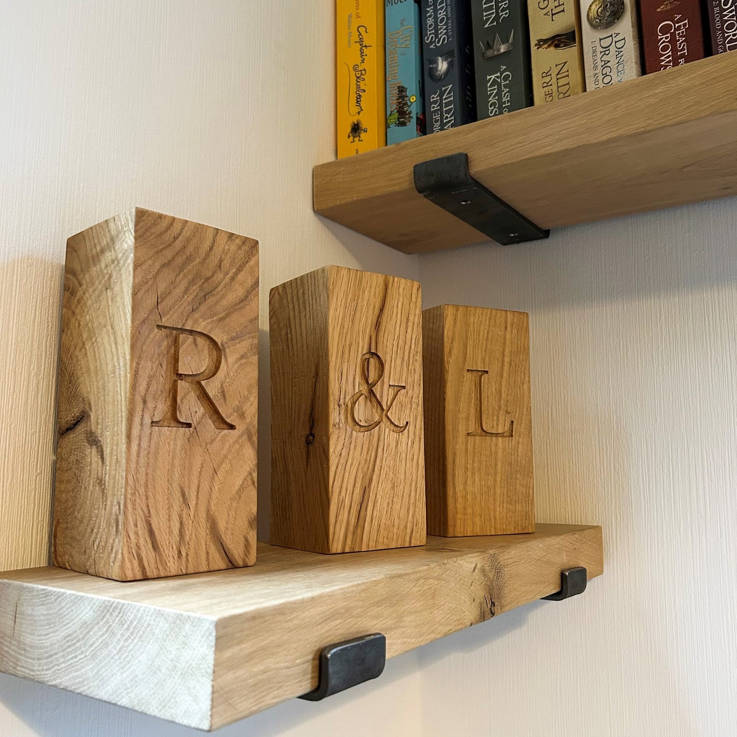 Personalised Oak Book Ends