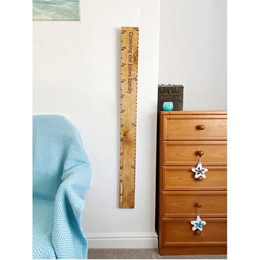 Personalised Oak Wall Mounted Growth Tracker