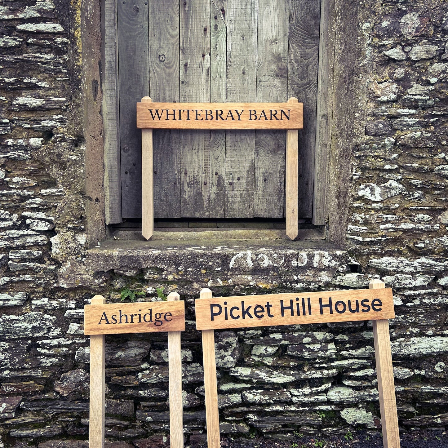 Customisable Oak Free-Standing House Signs